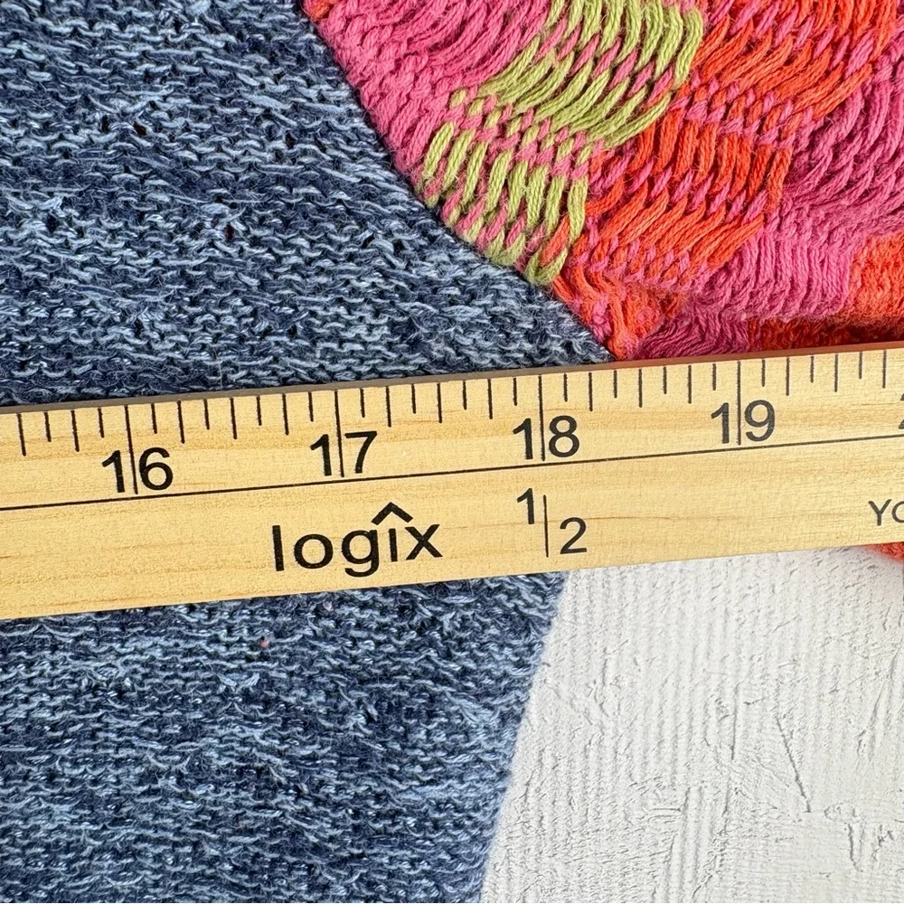 Christopher & Banks Colorful Patchwork Women's Sweater Hand Embroidered Medium - Picture 6 of 9